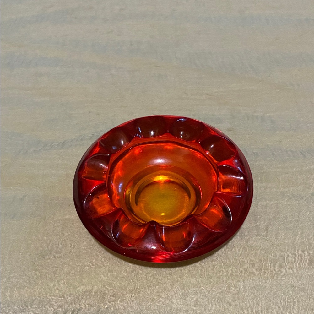 Vibrant Red and Orange Glass Bowl